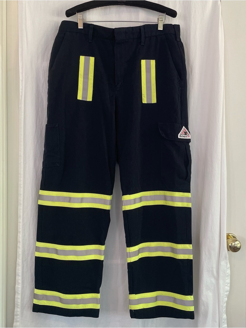 Hi-Vis Flame Resistant Cargo Work Pants with Reflective Stripes